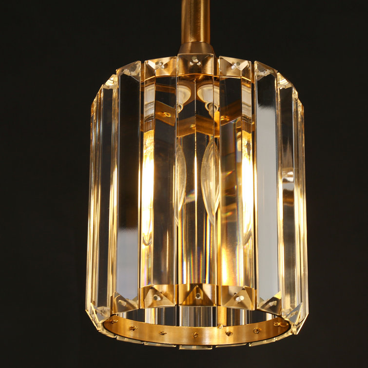 Gold and Clear Glass 5-Light Linear Island Pendant