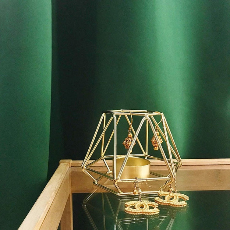 Small Gold Geometric Iron Tealight Candle Holder