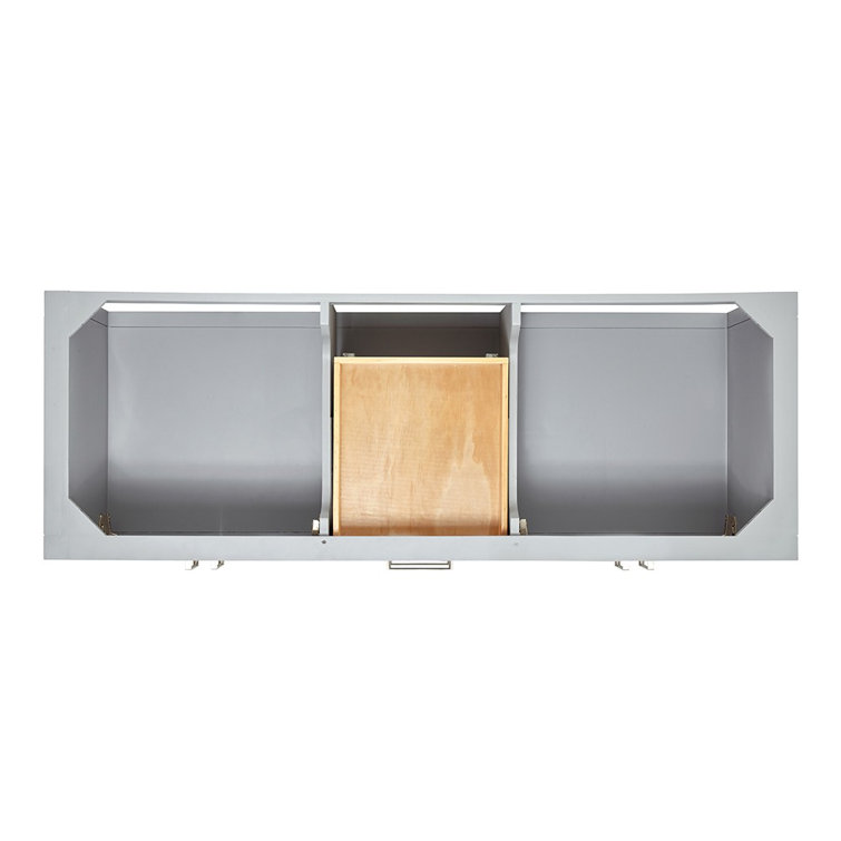 Gray Double Freestanding Vanity with Carrara White Top