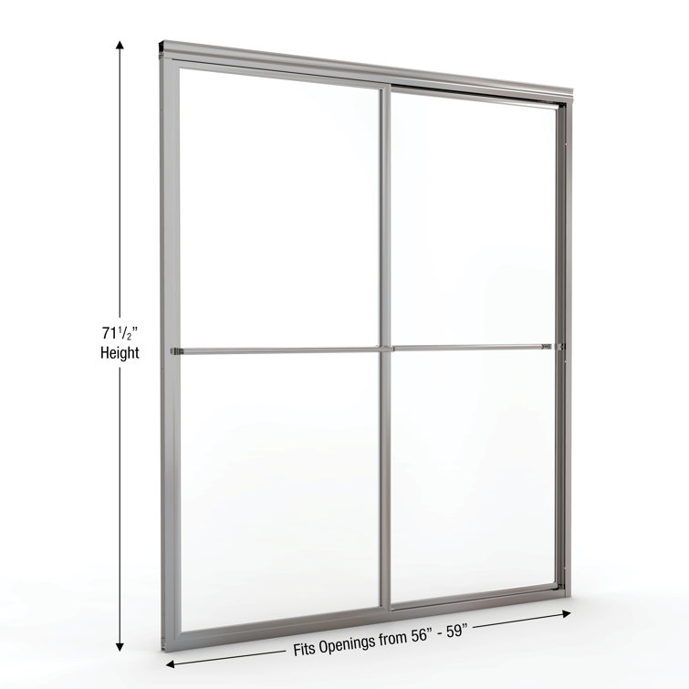 Deluxe Chrome Framed Sliding Shower Door with Rain Glass