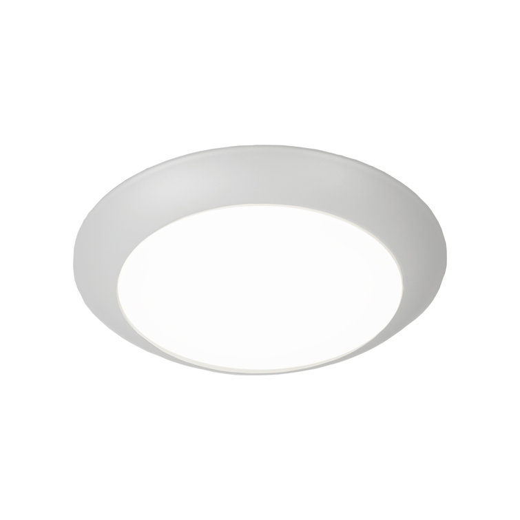 Sleek White Acrylic LED Flush Mount for Indoor/Outdoor Use