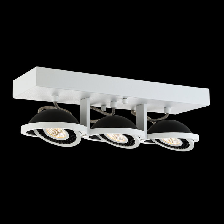 Vision 3-Light Champagne Crystal LED Flush Mount in White