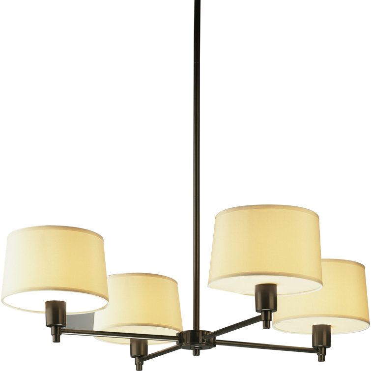Real Simple Deep Bronze 4-Light Drum Chandelier with Snowflake Shade