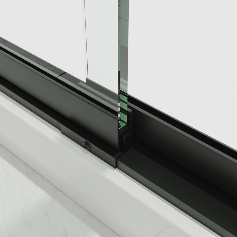 60 x 72 Matte Black Sliding Shower Door with Clear Glass