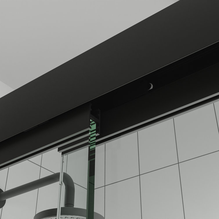 60 x 72 Matte Black Sliding Shower Door with Clear Glass