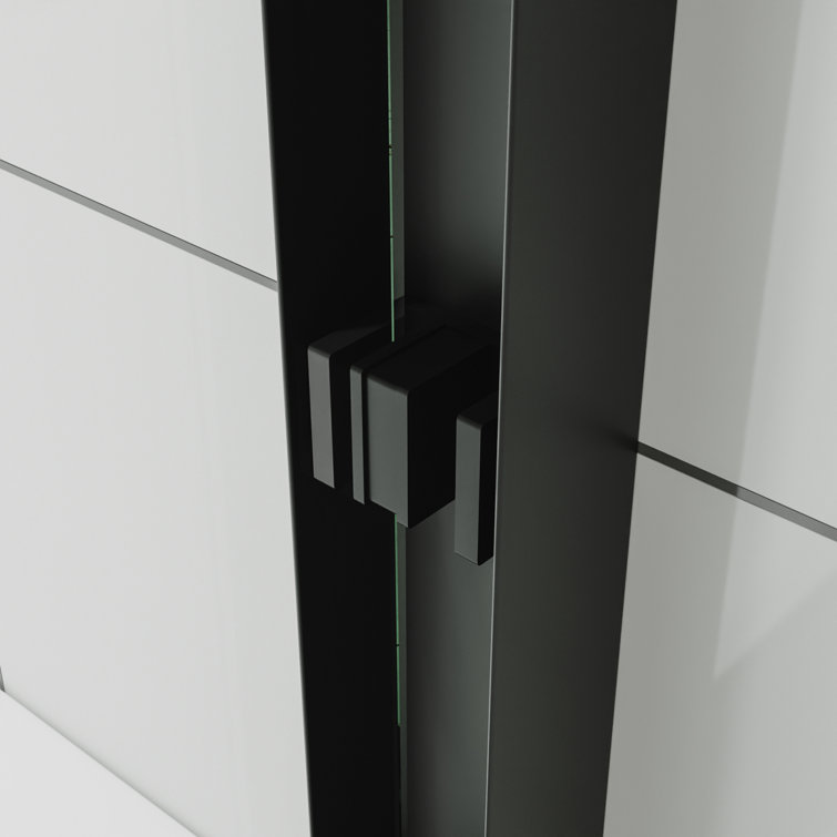 60 x 72 Matte Black Sliding Shower Door with Clear Glass