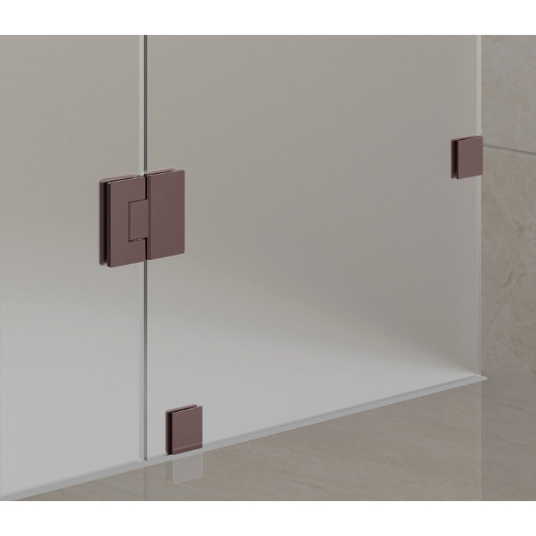 Avalux 34" x 34" Frosted Glass Frameless Shower Enclosure with Stainless Steel Hardware