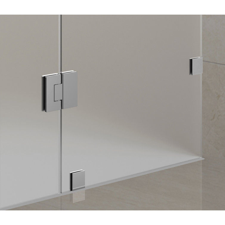Avalux 34" x 34" Frosted Glass Frameless Shower Enclosure with Stainless Steel Hardware