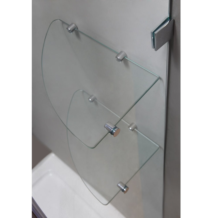 Avalux GS 32-in Frameless Frosted Glass Shower Enclosure with Stainless Steel Hardware
