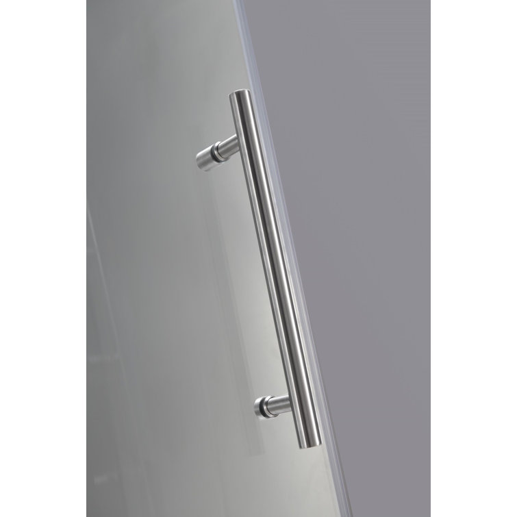 Avalux 34" x 34" Frosted Glass Frameless Shower Enclosure with Stainless Steel Hardware