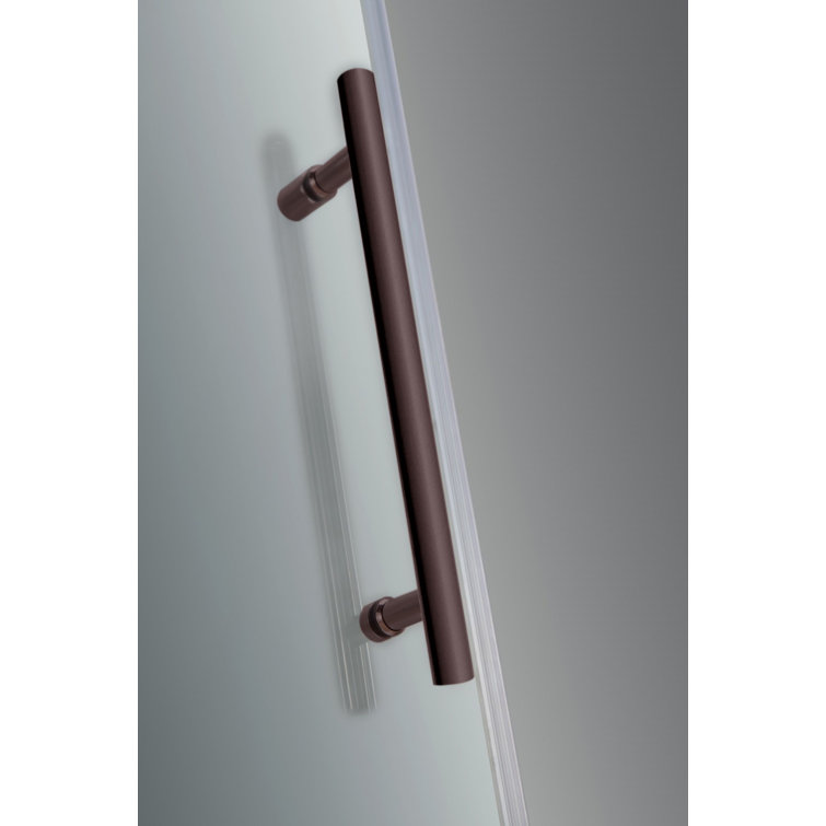 Avalux 34" x 34" Frosted Glass Frameless Shower Enclosure with Stainless Steel Hardware