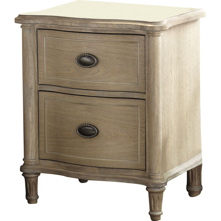 Devon Traditional Brown Wood 2-Drawer Nightstand