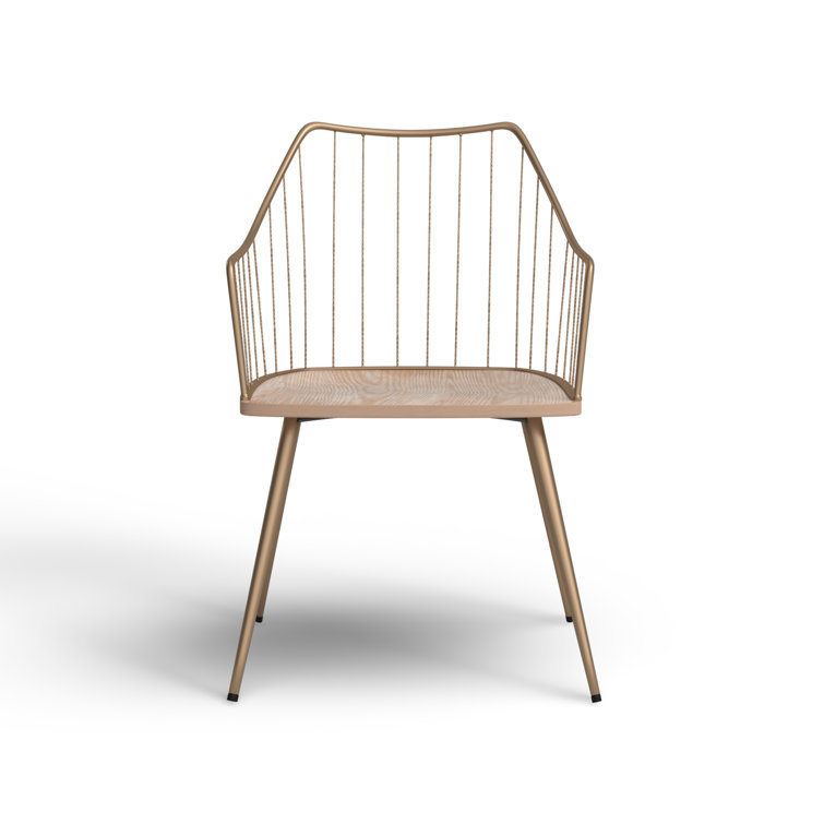 Windsor High Slat Back Arm Chair in Antique Copper and White Wash