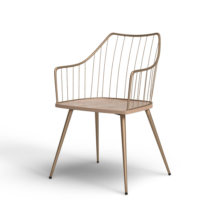Windsor High Slat Back Arm Chair in Antique Copper and White Wash