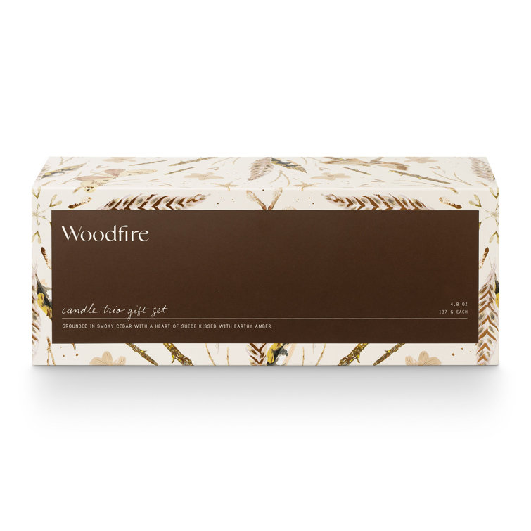 Gold Frosted Glass Fall Scented Votive Candle Trio