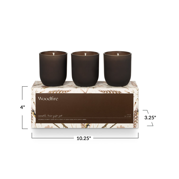 Gold Frosted Glass Fall Scented Votive Candle Trio