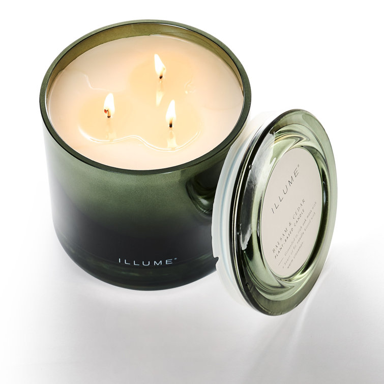 Green Ombre Glass Soy Christmas Scented Candle