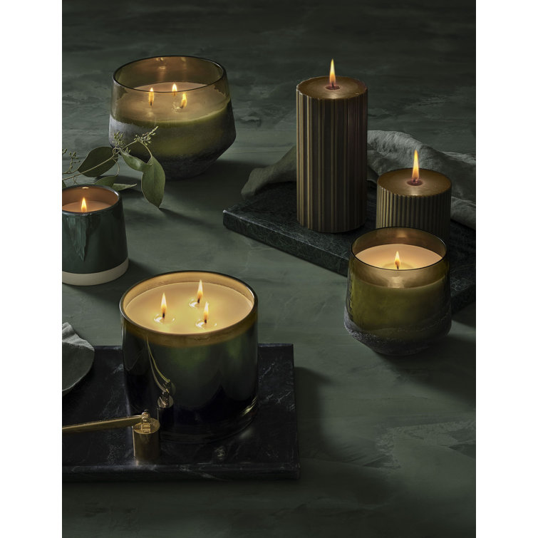 Green Ombre Glass Soy Christmas Scented Candle