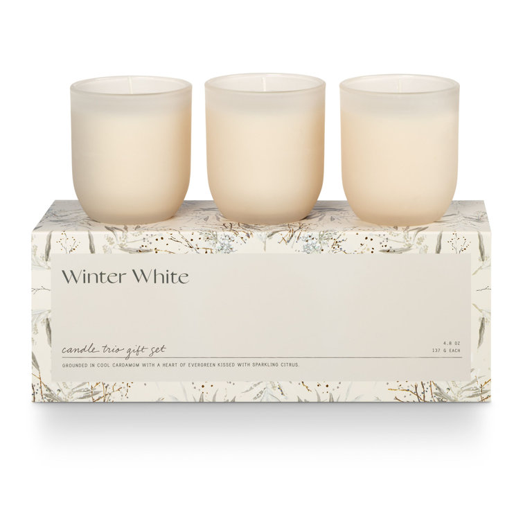 Winter White Soy Scented Votive Candle Trio Set