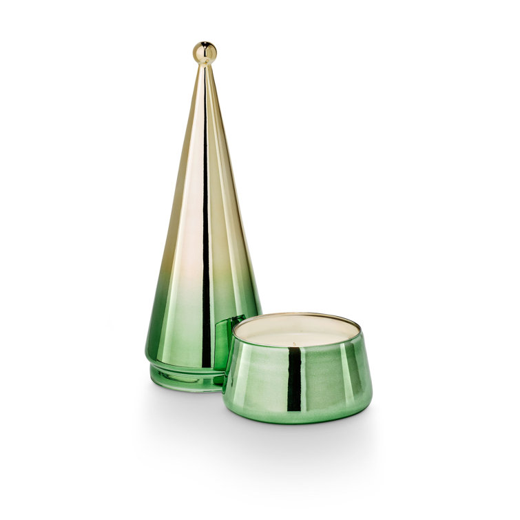 ILLUME Noble Holiday Balsam & Cedar Large Crackle Glass Candle