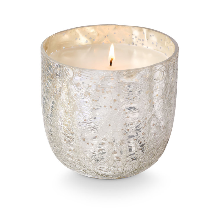 North Sky White Soy Crackle Glass Candle