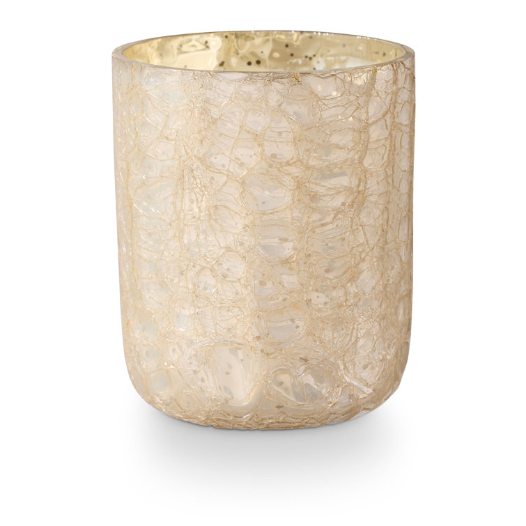 Winter White Soy Scented Crackle Glass Candle