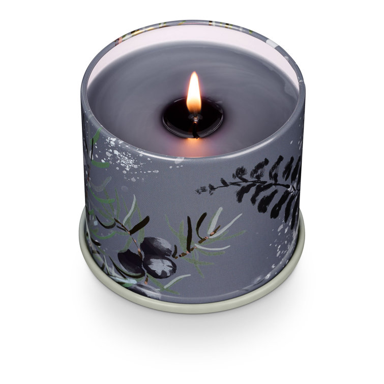 North Sky Black Soy Scented Candle in Crackle Glass