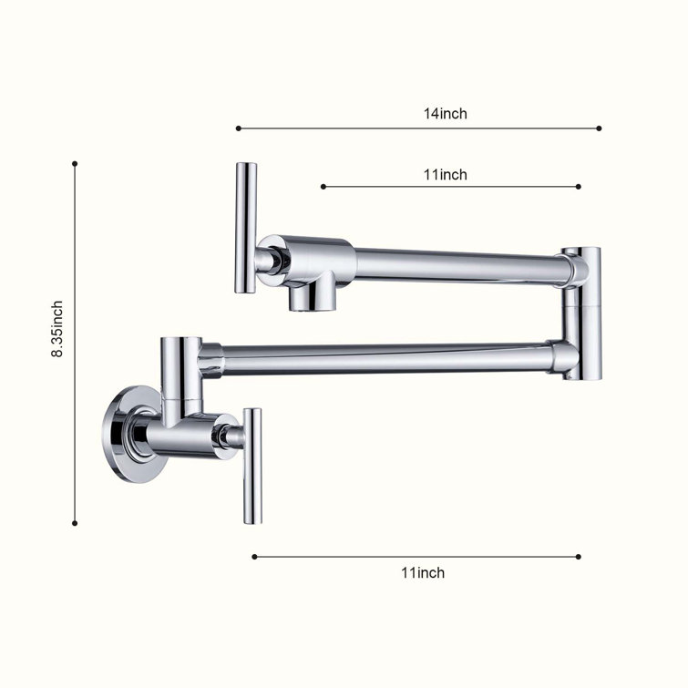 Chrome Wall Mount Folding Kitchen Pot Filler Faucet