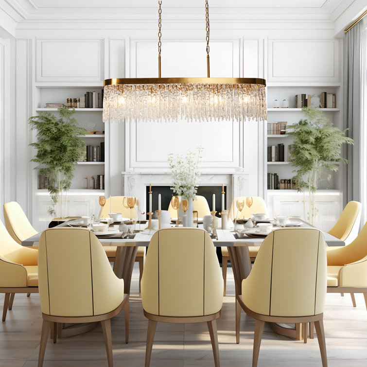 Gold and Clear Glass 5-Light Kitchen Island Chandelier