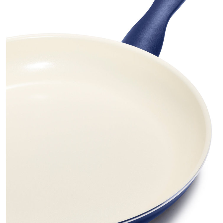 Blue Aluminum Ceramic Nonstick 3-Piece Fry Pan Set