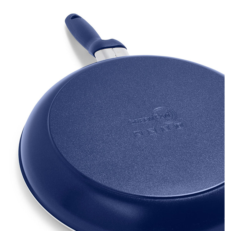 Blue Aluminum Ceramic Nonstick 3-Piece Fry Pan Set