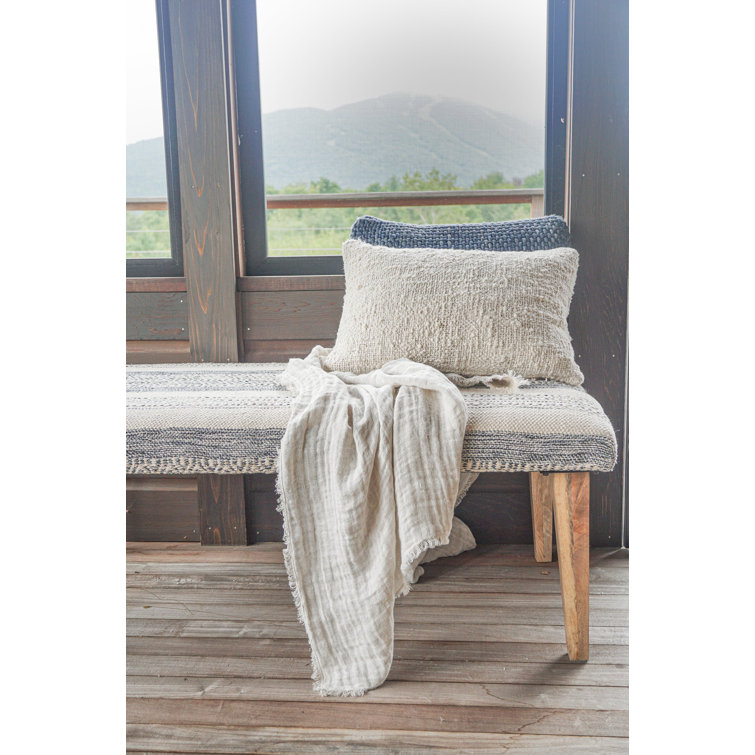 Cozy Cotton White Boucle Lumbar Pillow Cover 14x20