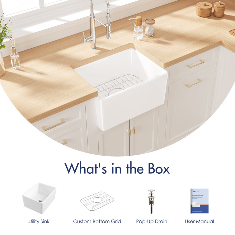 Crisp White Ceramic Farmhouse Apron-Front Kitchen Sink