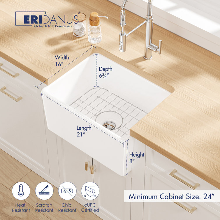 Crisp White Ceramic Farmhouse Apron-Front Kitchen Sink
