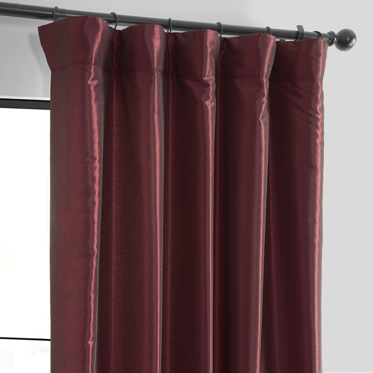 Ruby Faux Dupioni Silk Room Darkening Curtain Panel