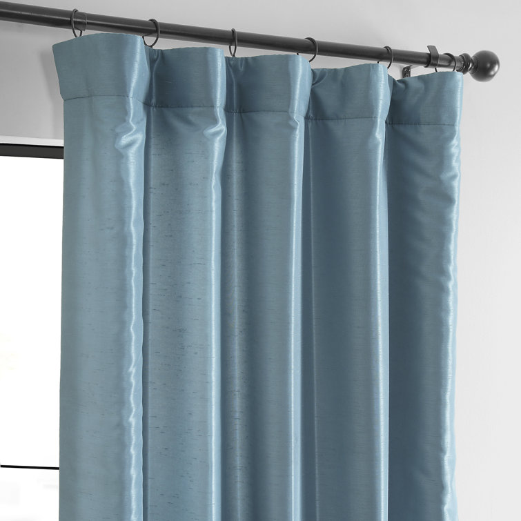 Ruby Faux Dupioni Silk Room Darkening Curtain Panel