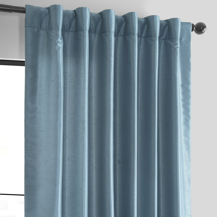 Ruby Faux Dupioni Silk Room Darkening Curtain Panel