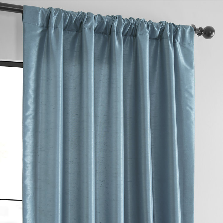 Ruby Faux Dupioni Silk Room Darkening Curtain Panel