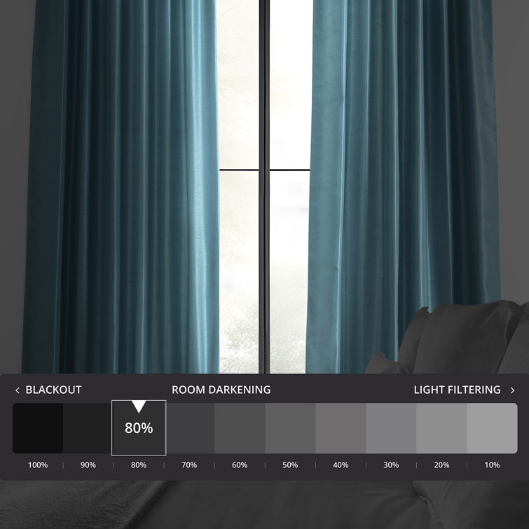 Ruby Faux Dupioni Silk Room Darkening Curtain Panel
