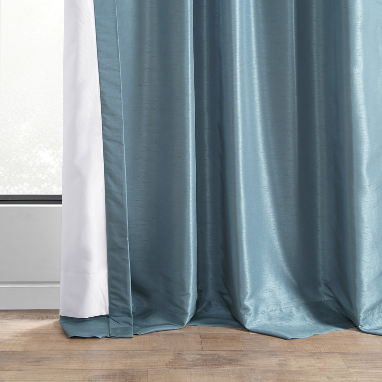 Ruby Faux Dupioni Silk Room Darkening Curtain Panel