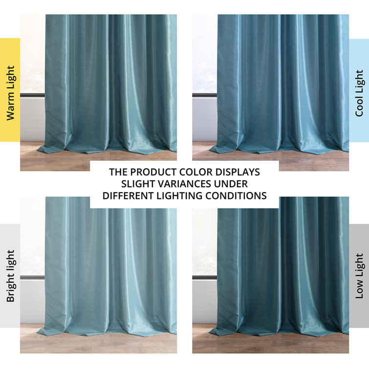 Ruby Faux Dupioni Silk Room Darkening Curtain Panel