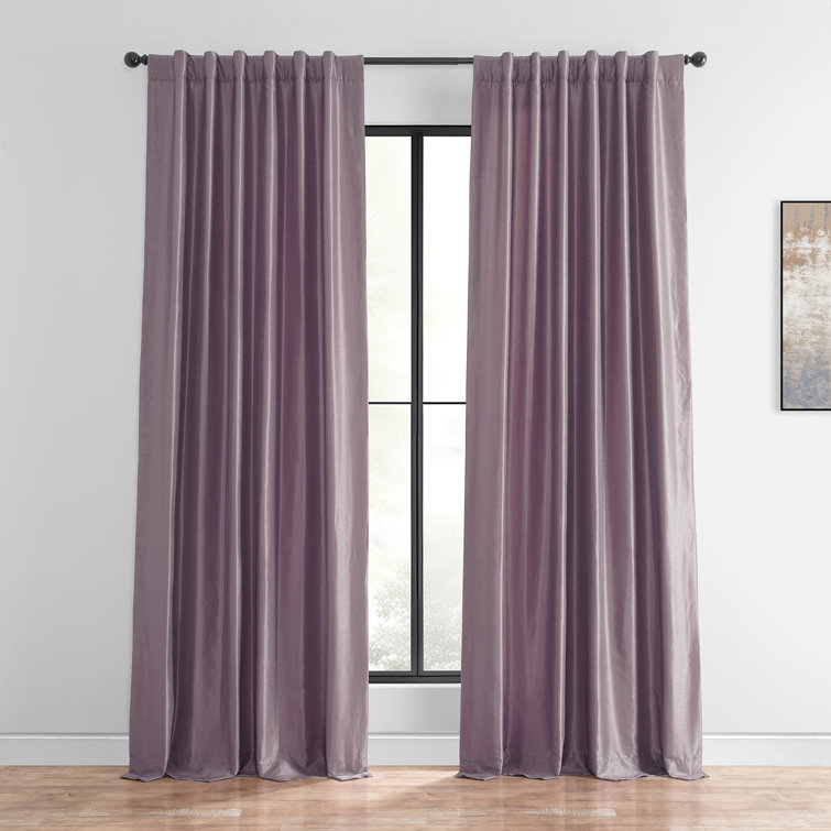 Smokey Plum Faux Silk Room Darkening Curtain Panel
