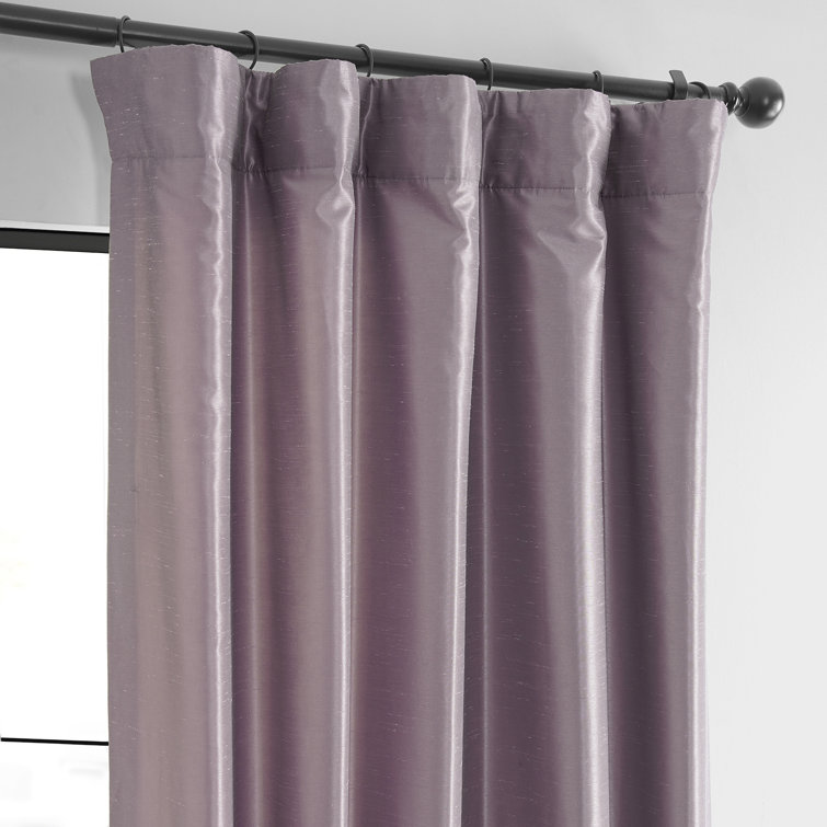 Smokey Plum Faux Silk Room Darkening Curtain Panel