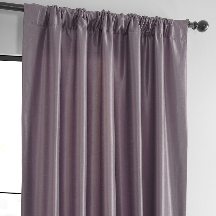 Smokey Plum Faux Silk Room Darkening Curtain Panel