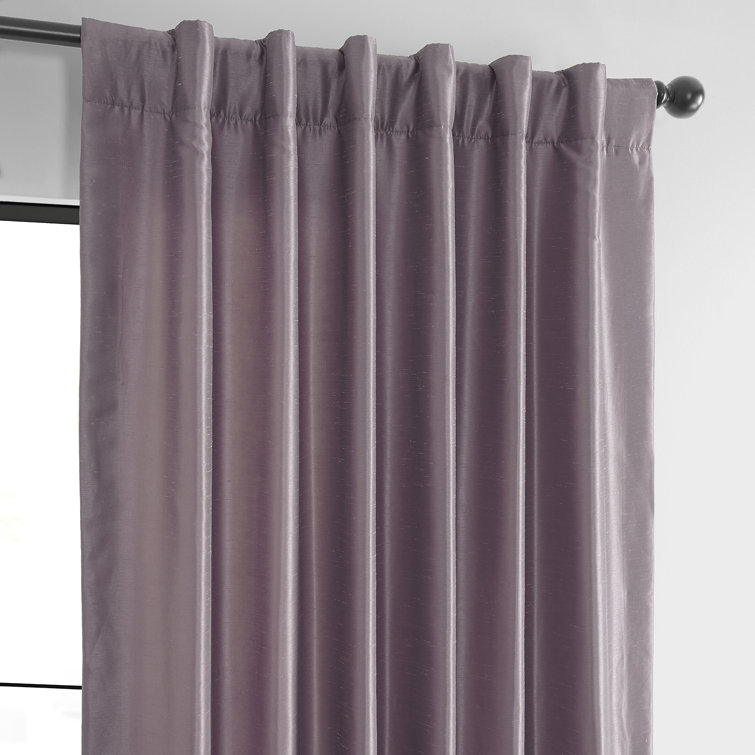 Smokey Plum Faux Silk Room Darkening Curtain Panel