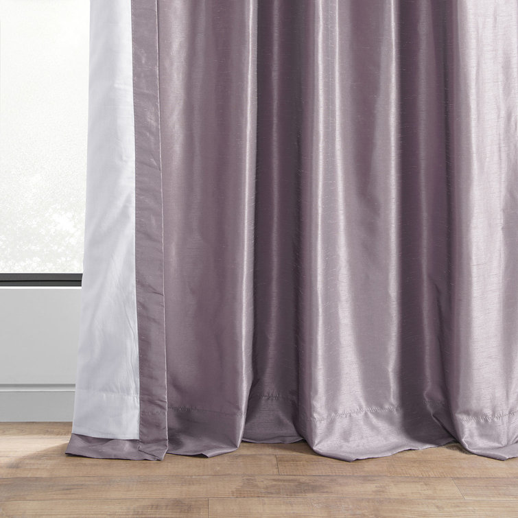 Smokey Plum Faux Silk Room Darkening Curtain Panel