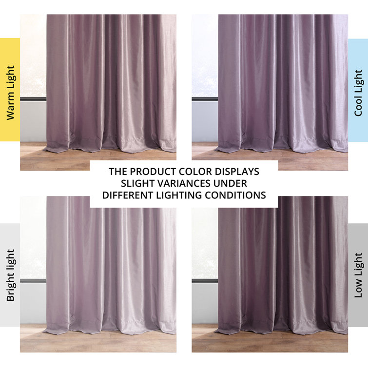 Smokey Plum Faux Silk Room Darkening Curtain Panel
