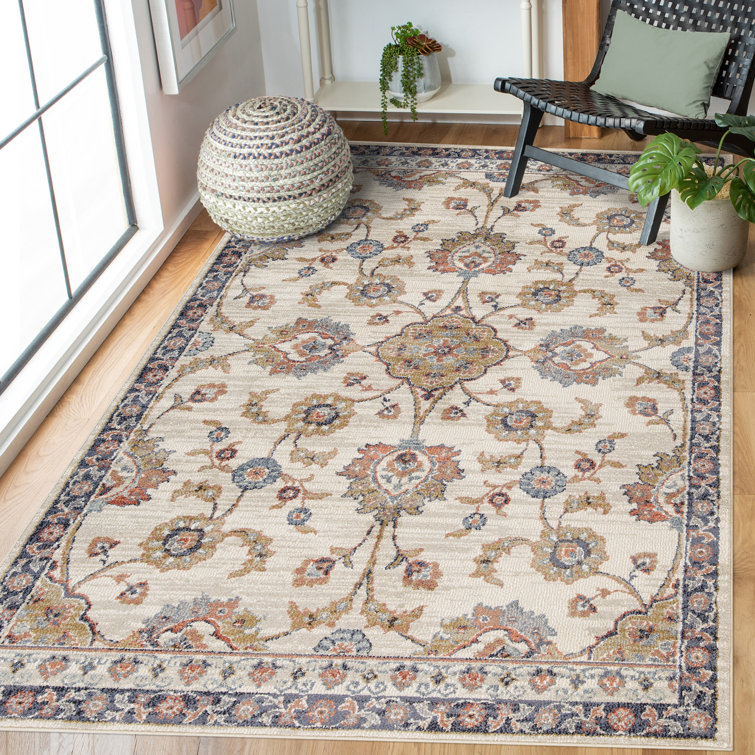 Ivory Jordan Bea Floral Synthetic 5'3" x 7'6" Area Rug