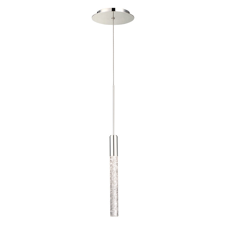 Polished Nickel Mini LED Pendant with Crystal Shade