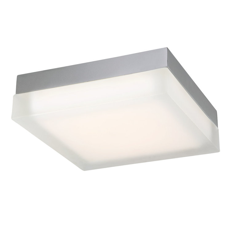 Matrix Black 12" LED Square Flush Mount with Opal Glass